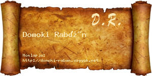 Domoki Rabán névjegykártya